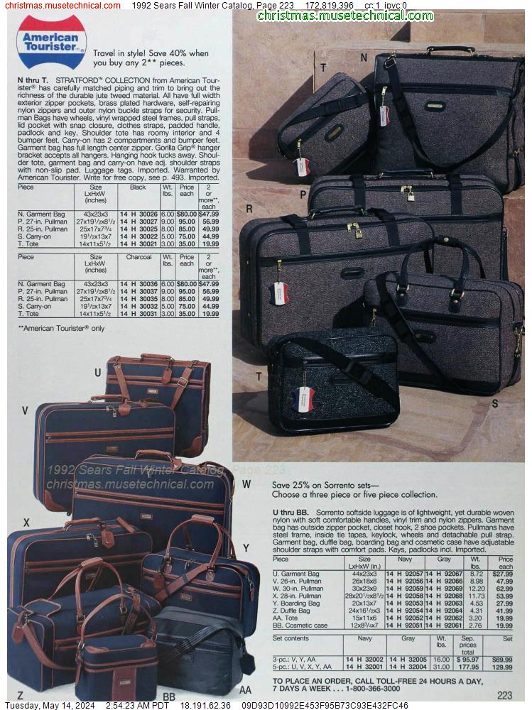 1992 Sears Fall Winter Catalog, Page 223