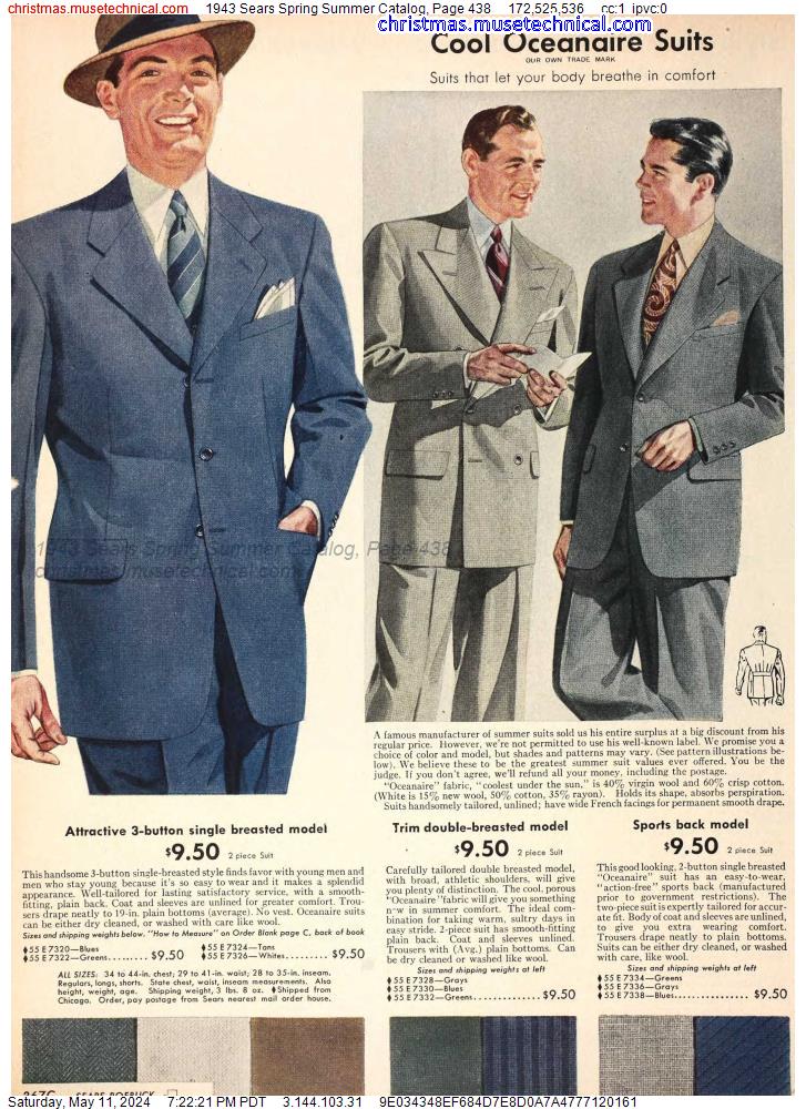 1943 Sears Spring Summer Catalog, Page 438
