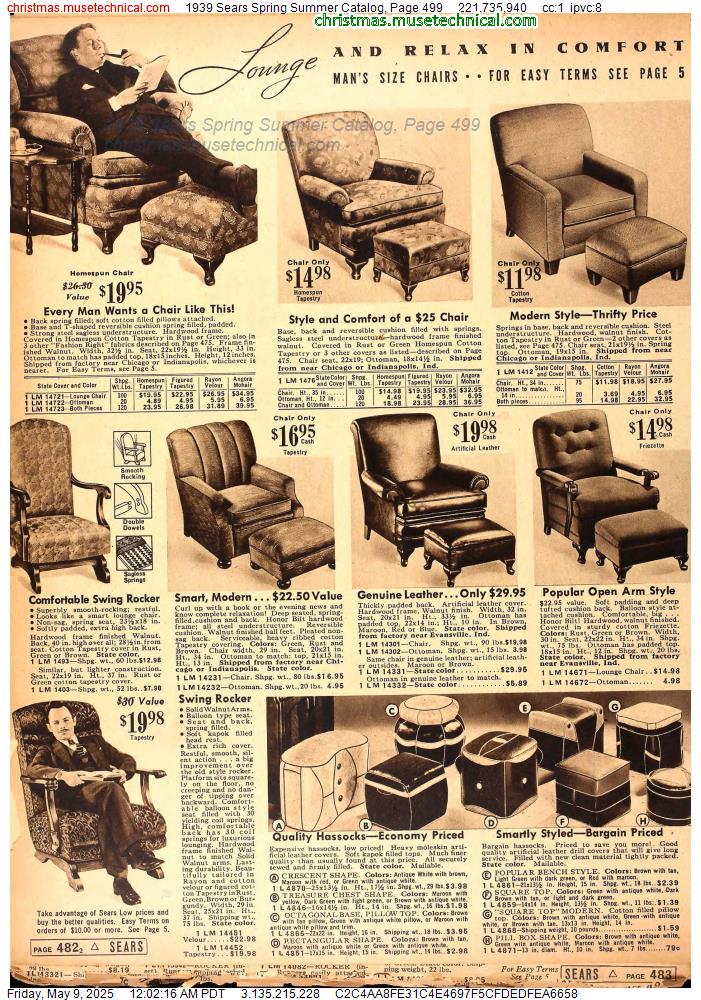 1939 Sears Spring Summer Catalog, Page 499