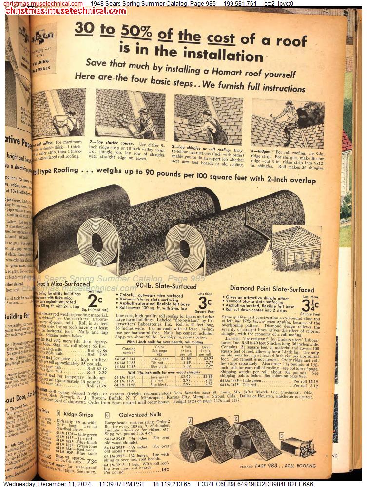 1948 Sears Spring Summer Catalog, Page 985