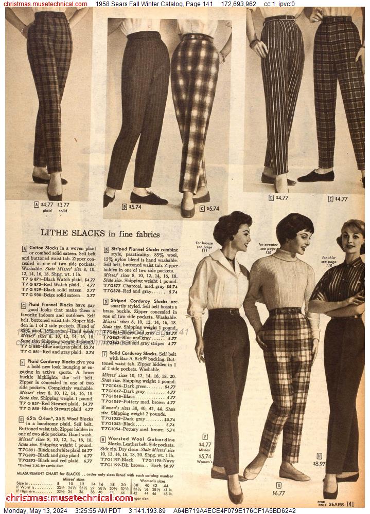 1958 Sears Fall Winter Catalog, Page 141