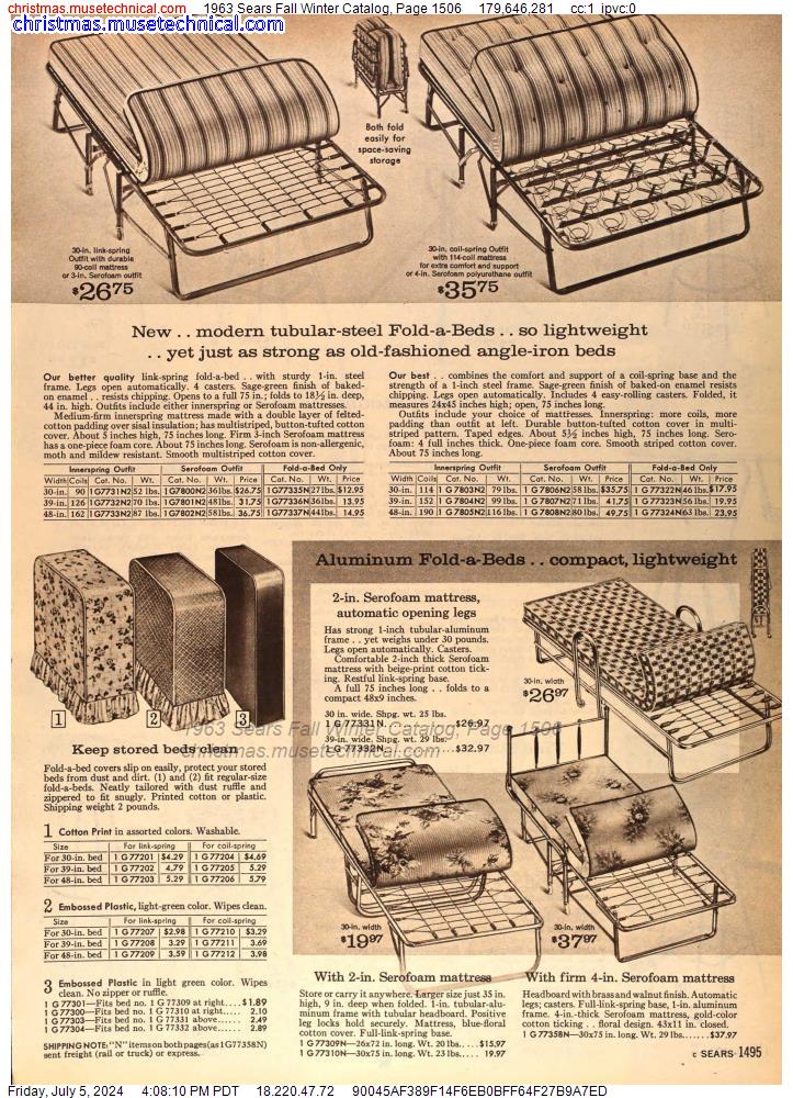 1963 Sears Fall Winter Catalog, Page 1506