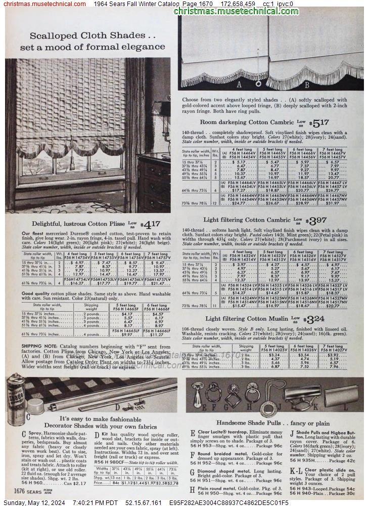 1964 Sears Fall Winter Catalog, Page 1670