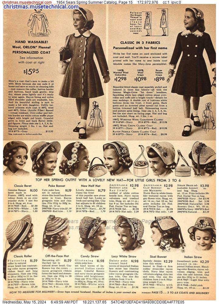 1954 Sears Spring Summer Catalog, Page 15