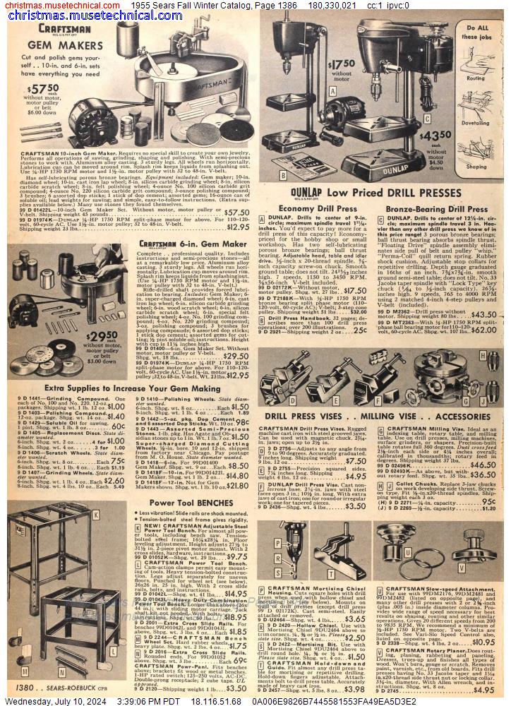 1955 Sears Fall Winter Catalog, Page 1386