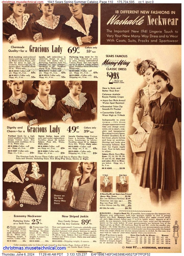 1941 Sears Spring Summer Catalog, Page 110