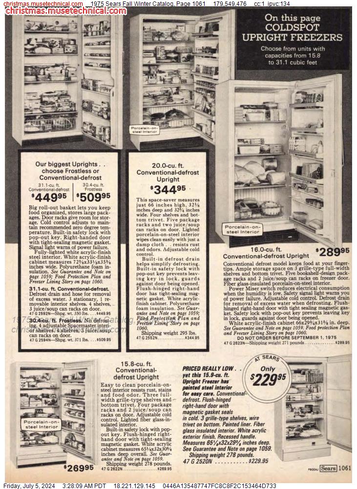 1975 Sears Fall Winter Catalog, Page 1061