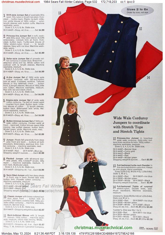 1964 Sears Fall Winter Catalog, Page 532