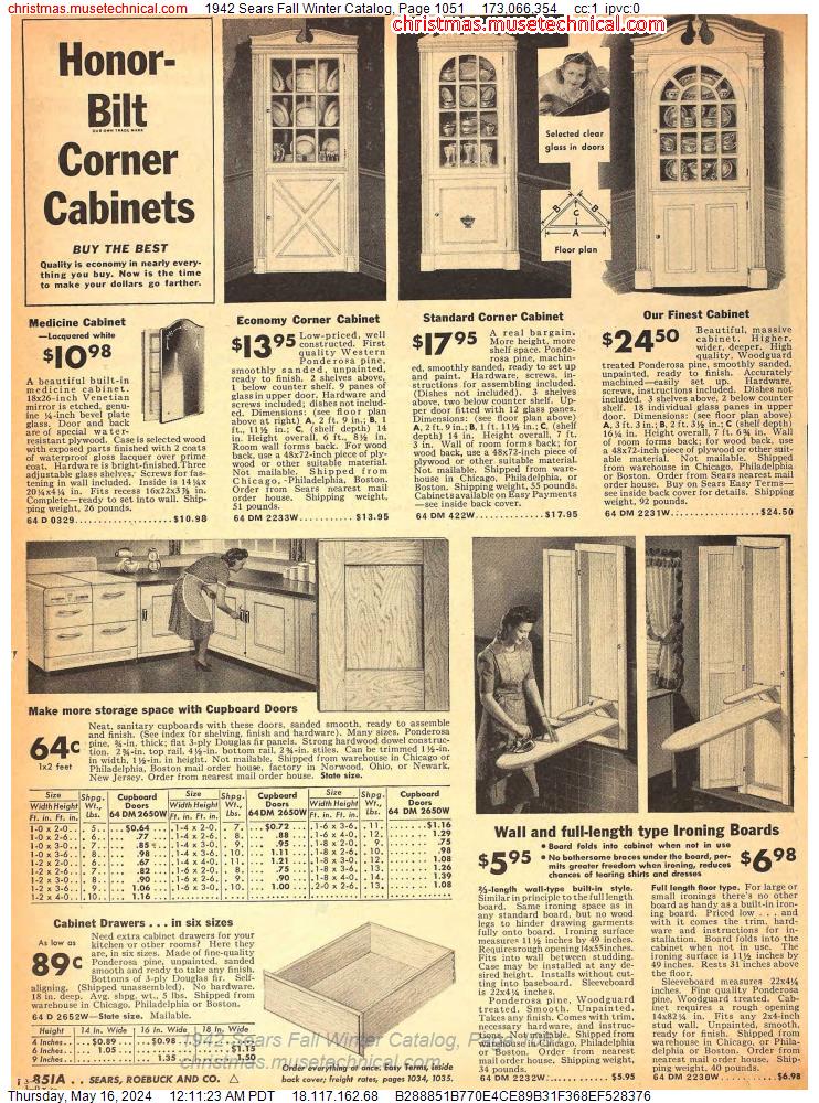 1942 Sears Fall Winter Catalog, Page 1051