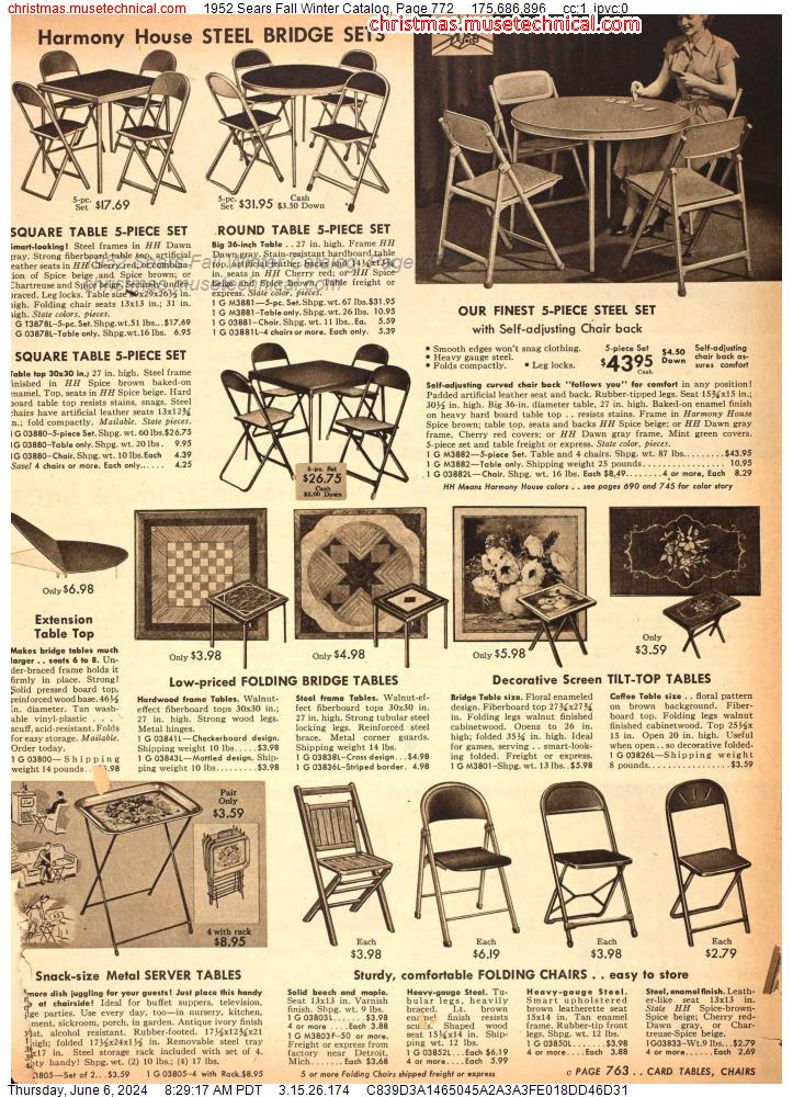 1952 Sears Fall Winter Catalog, Page 772