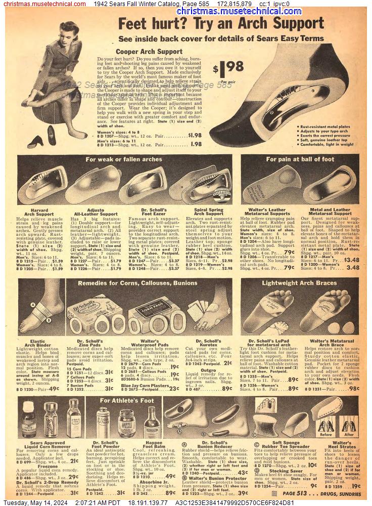 1942 Sears Fall Winter Catalog, Page 585