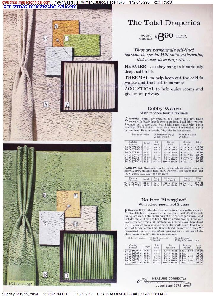 1967 Sears Fall Winter Catalog, Page 1670