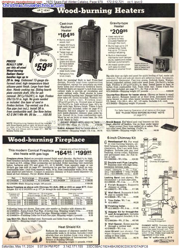 1975 Sears Fall Winter Catalog, Page 979