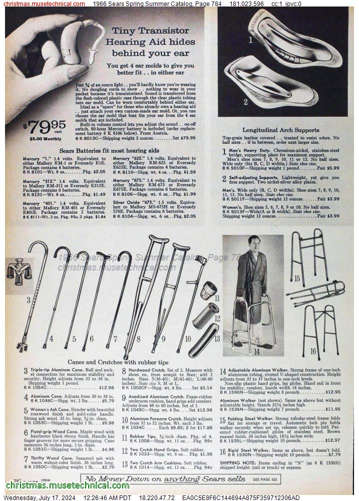 1966 Sears Spring Summer Catalog, Page 784