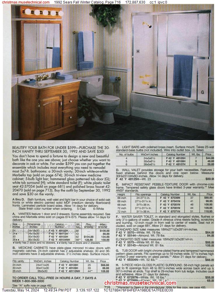 1992 Sears Fall Winter Catalog, Page 716