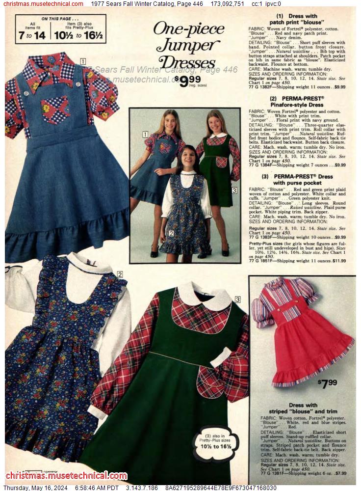 1977 Sears Fall Winter Catalog, Page 446