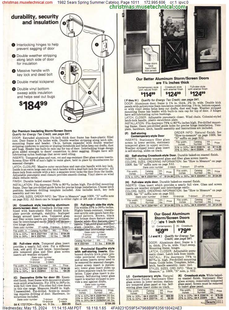 1982 Sears Spring Summer Catalog, Page 1011
