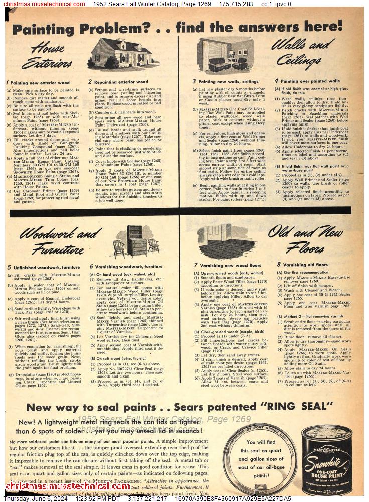 1952 Sears Fall Winter Catalog, Page 1269