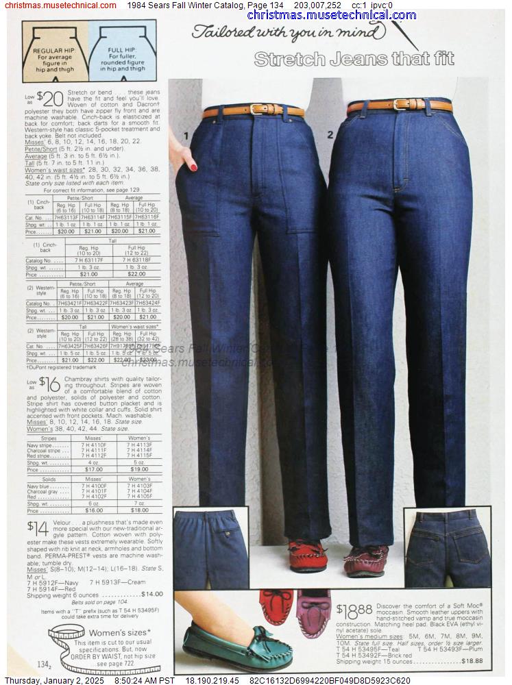 1984 Sears Fall Winter Catalog, Page 134