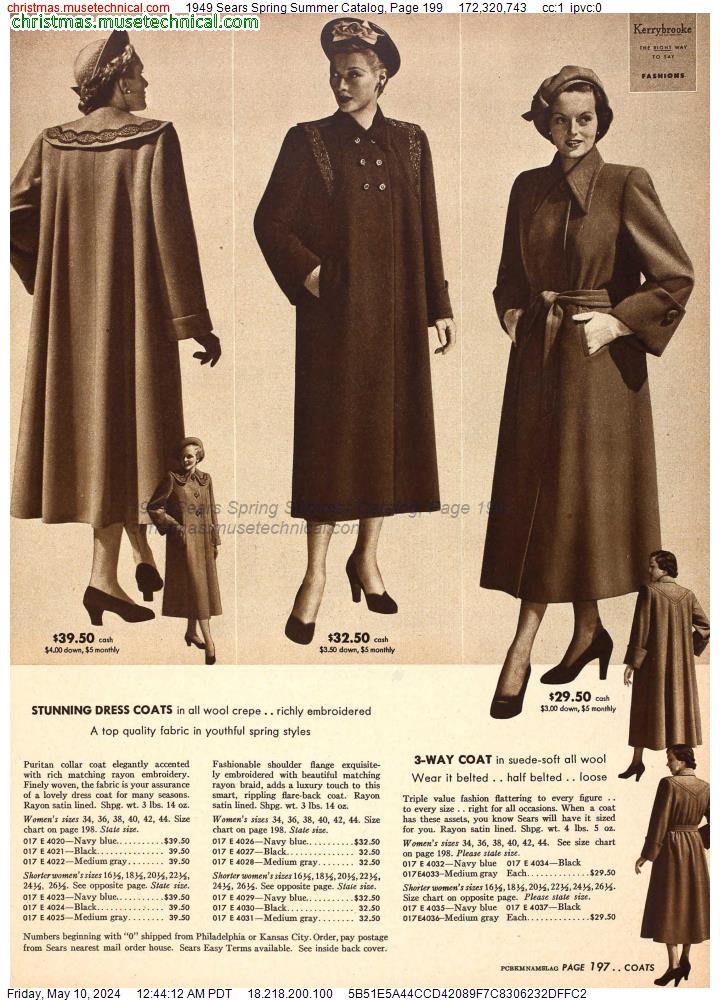 1949 Sears Spring Summer Catalog, Page 199