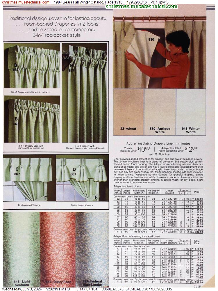 1984 Sears Fall Winter Catalog, Page 1310