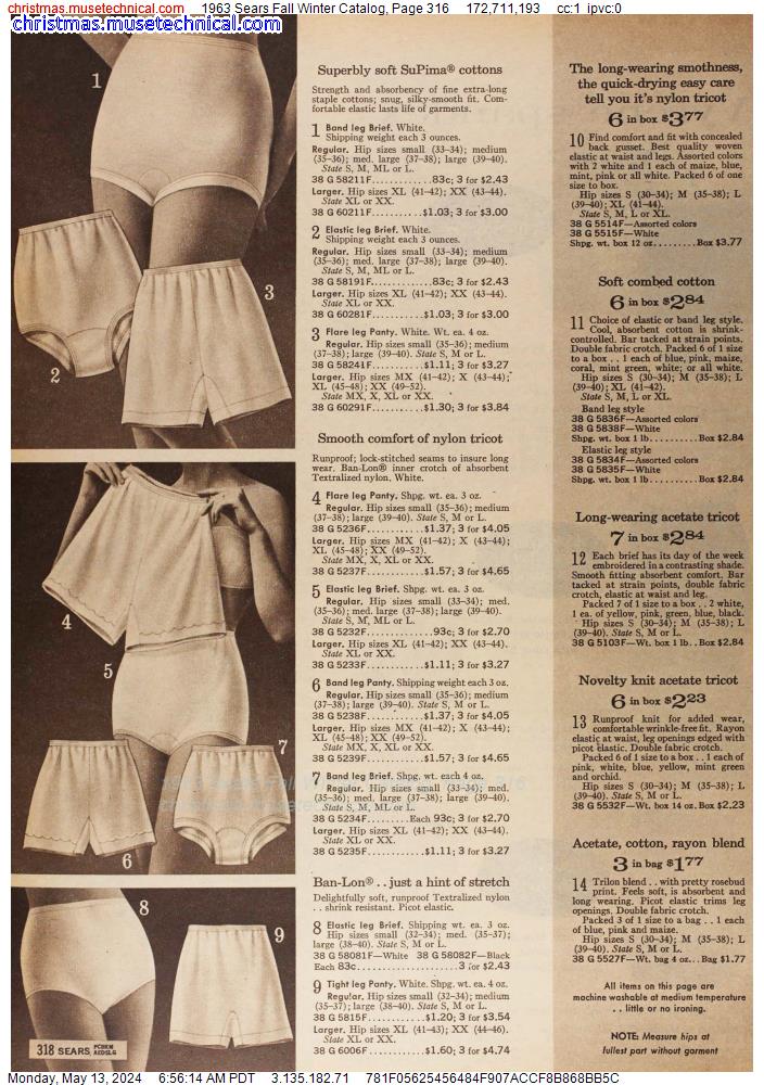 1963 Sears Fall Winter Catalog, Page 316
