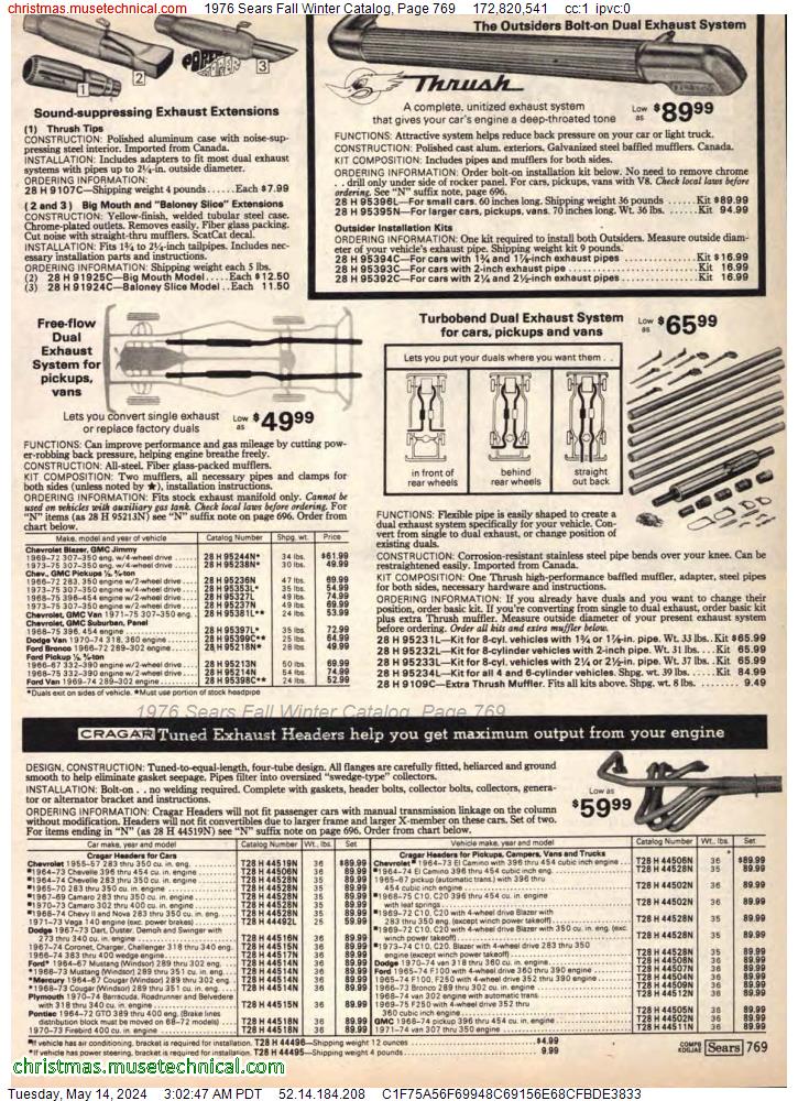 1976 Sears Fall Winter Catalog, Page 769