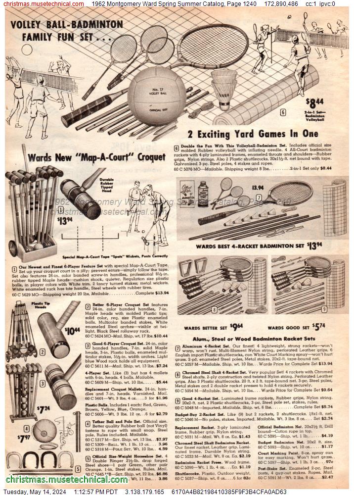 1962 Montgomery Ward Spring Summer Catalog, Page 1240