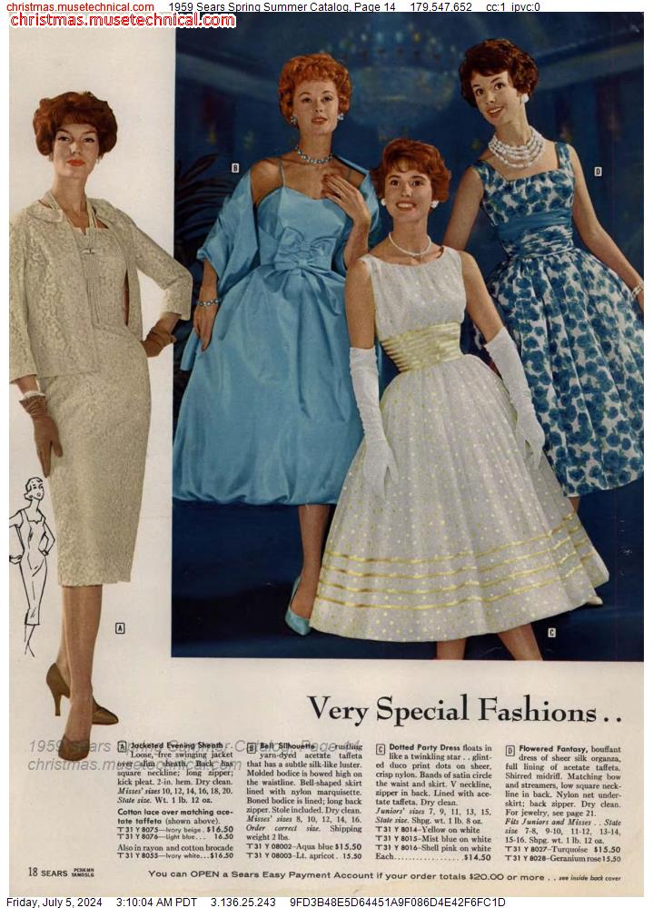 1959 Sears Spring Summer Catalog, Page 14