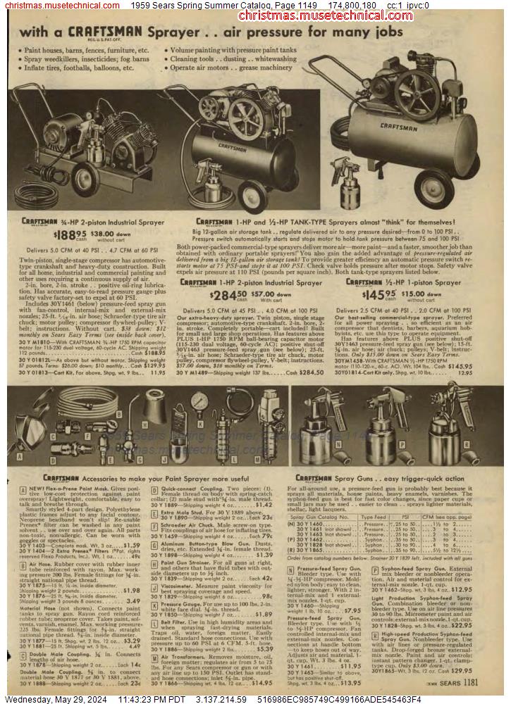 1959 Sears Spring Summer Catalog, Page 1149