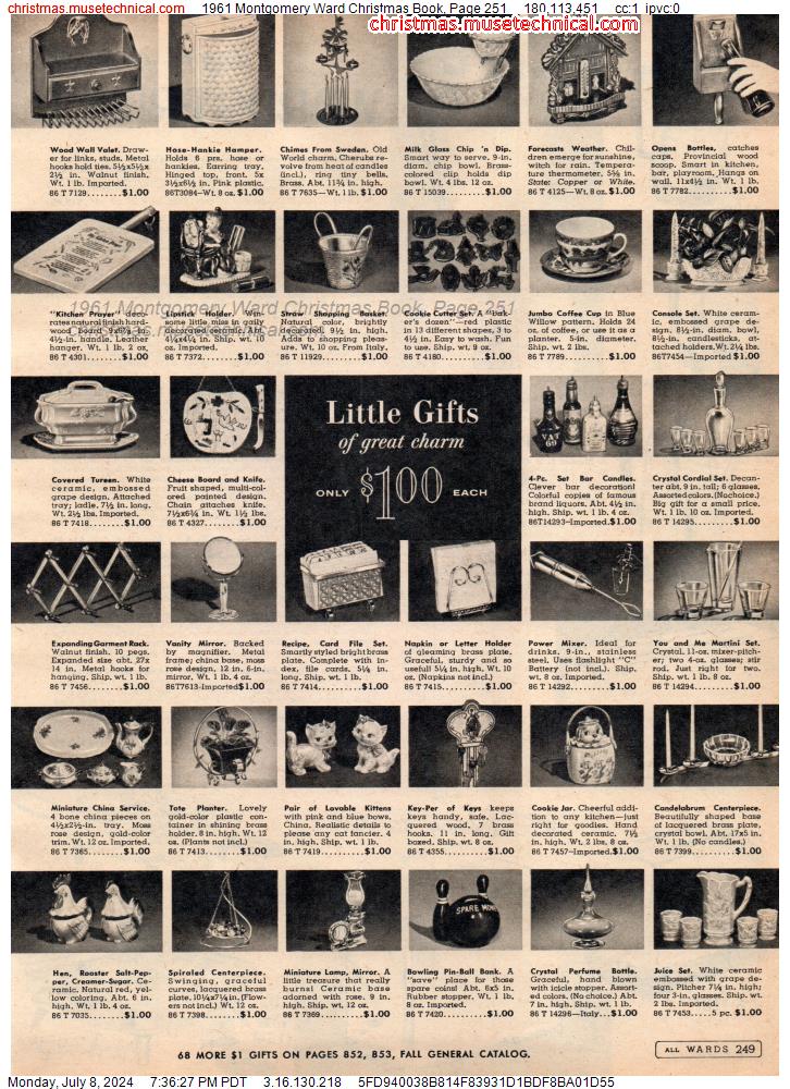1961 Montgomery Ward Christmas Book, Page 251