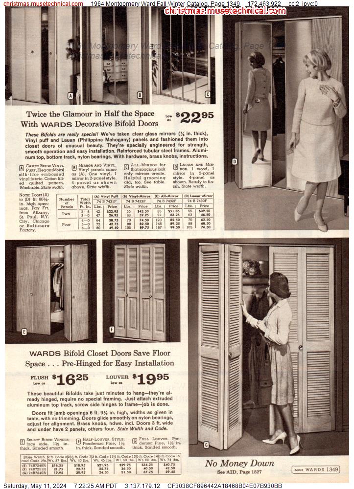 1964 Montgomery Ward Fall Winter Catalog, Page 1349