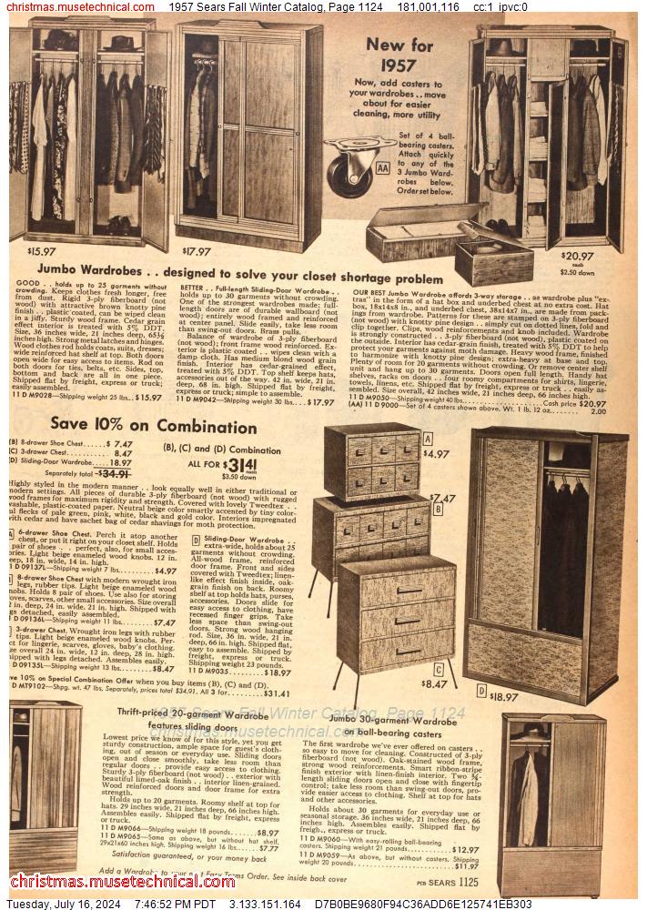 1957 Sears Fall Winter Catalog, Page 1124