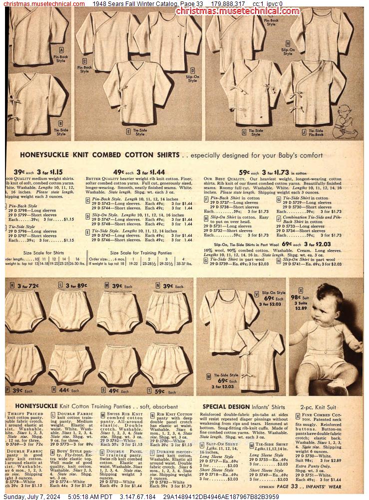 1948 Sears Fall Winter Catalog, Page 33