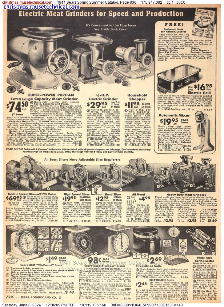1941 Sears Spring Summer Catalog, Page 830