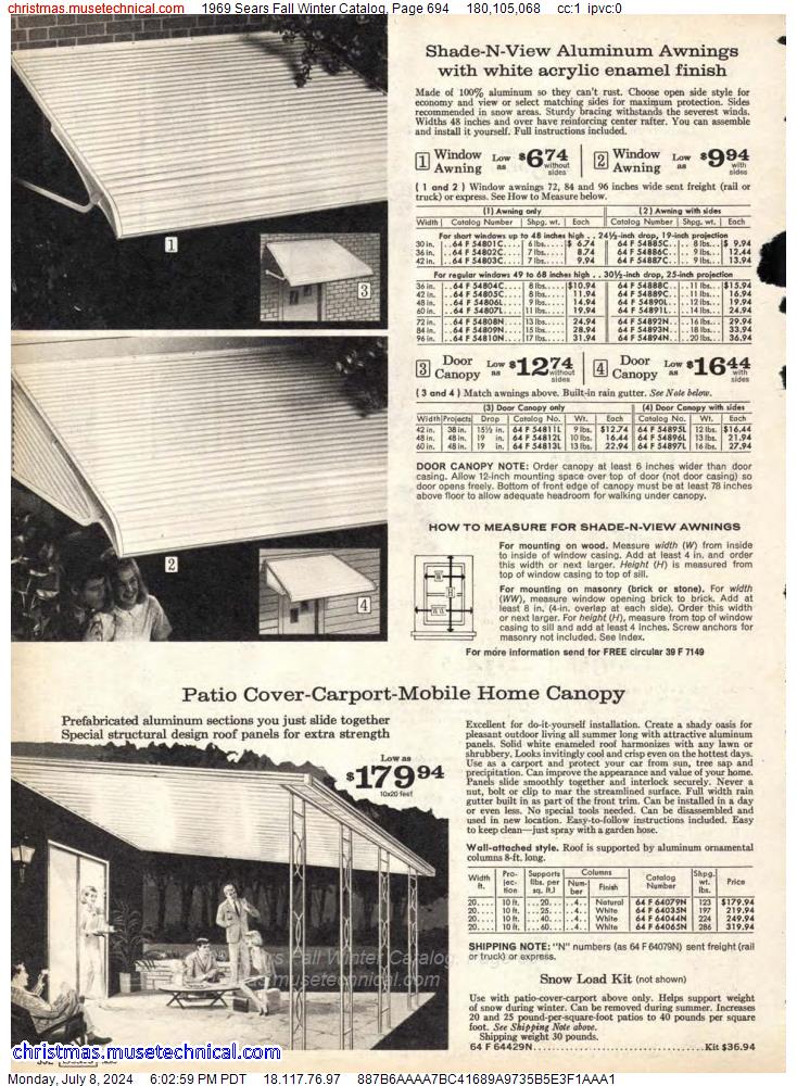 1969 Sears Fall Winter Catalog, Page 694