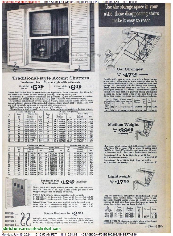 1967 Sears Fall Winter Catalog, Page 1143