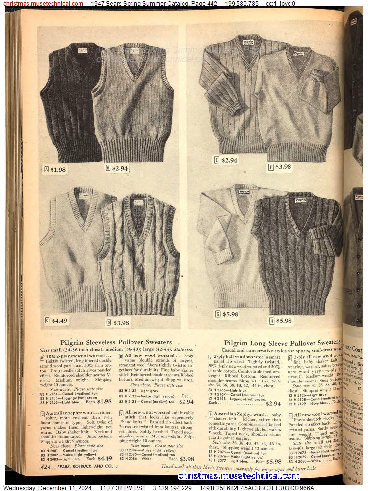 1947 Sears Spring Summer Catalog, Page 442