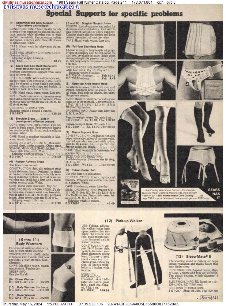 1981 Sears Fall Winter Catalog, Page 241