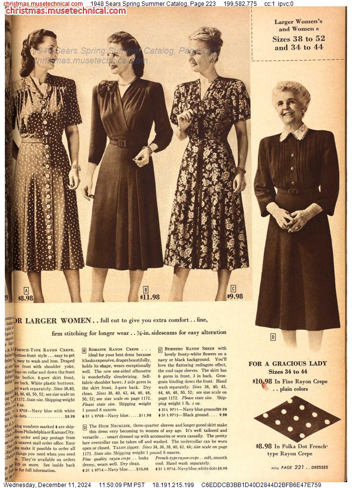 1948 Sears Spring Summer Catalog, Page 223