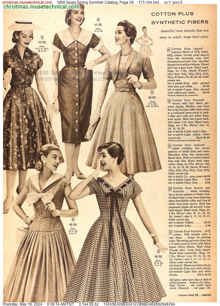 1956 Sears Spring Summer Catalog, Page 39