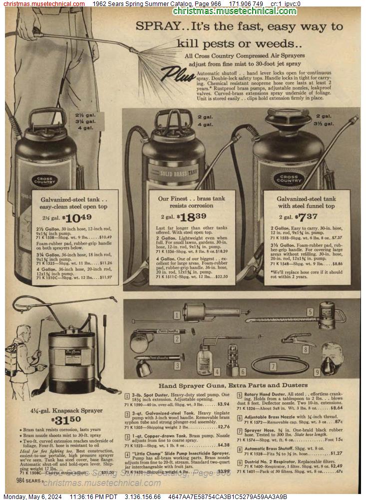 1962 Sears Spring Summer Catalog, Page 966