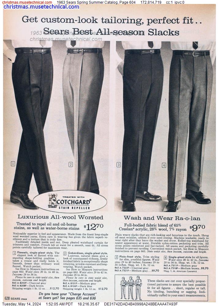1963 Sears Spring Summer Catalog, Page 604