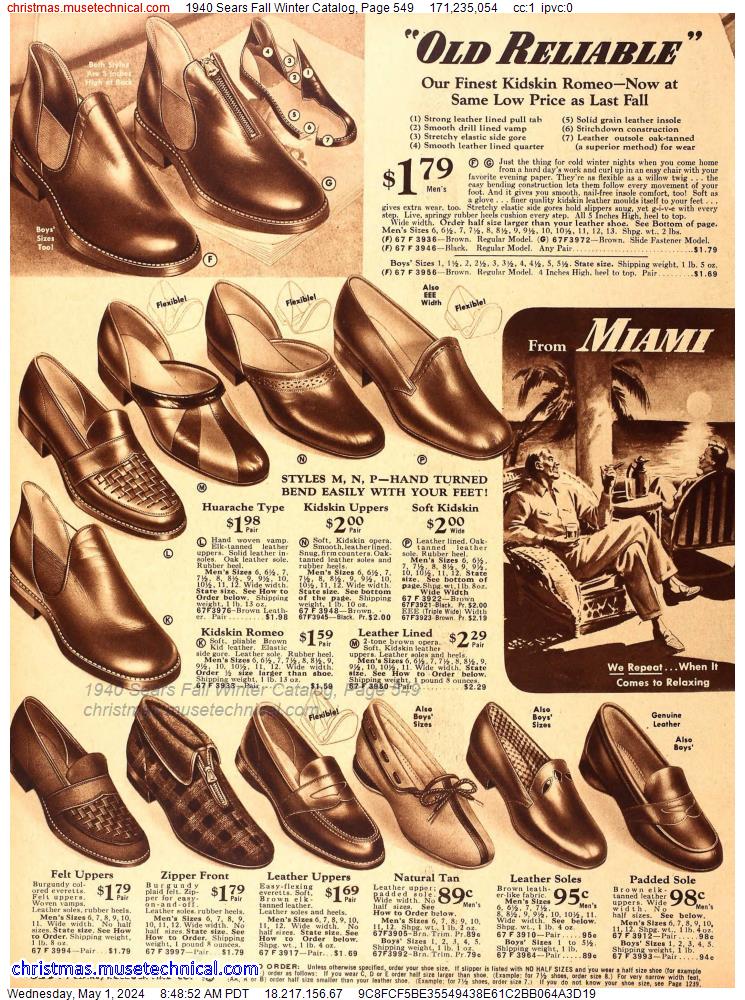 1940 Sears Fall Winter Catalog, Page 549