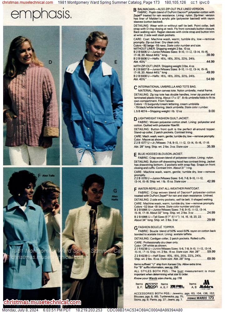 1981 Montgomery Ward Spring Summer Catalog, Page 173