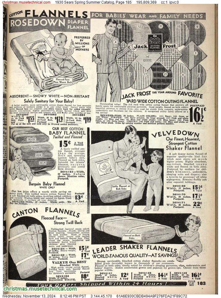 1930 Sears Spring Summer Catalog, Page 185