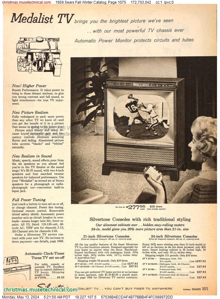 1959 Sears Fall Winter Catalog, Page 1075