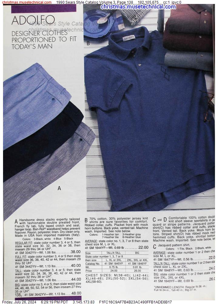 1990 Sears Style Catalog Volume 3, Page 138