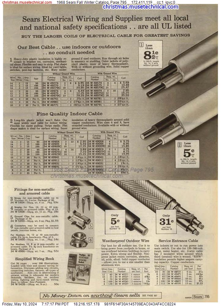 1968 Sears Fall Winter Catalog, Page 795