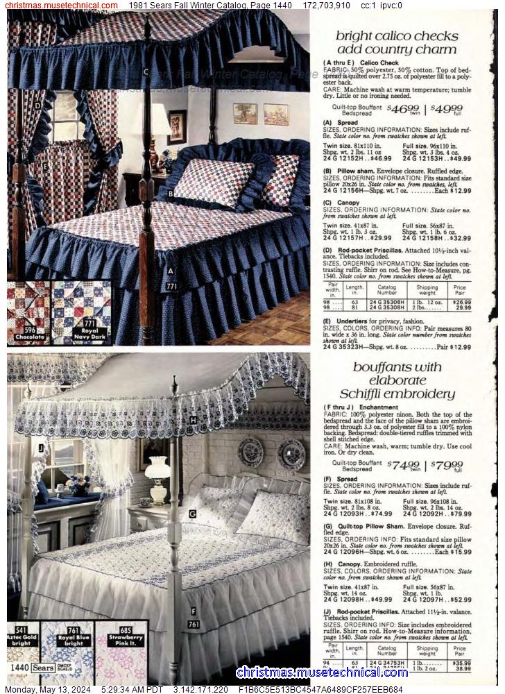 1981 Sears Fall Winter Catalog, Page 1440